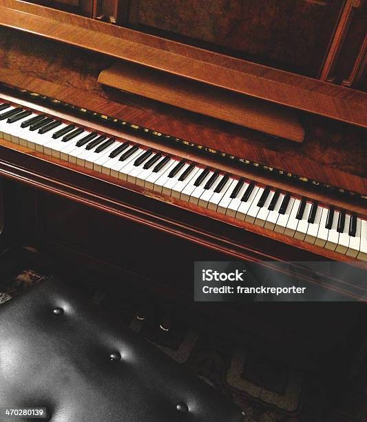 Old Piano Keyboard Stock Photo - Download Image Now - Arts Culture and Entertainment, Close-up, Grand Piano