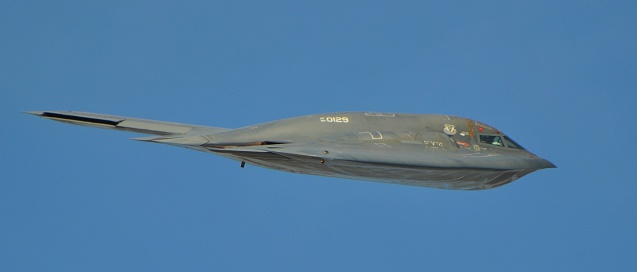 Titusville, USA.  - March 10, 2012: A U.S. Air Force B-2 Stealth Bomber flies a sortie over Titusville, Florida. 