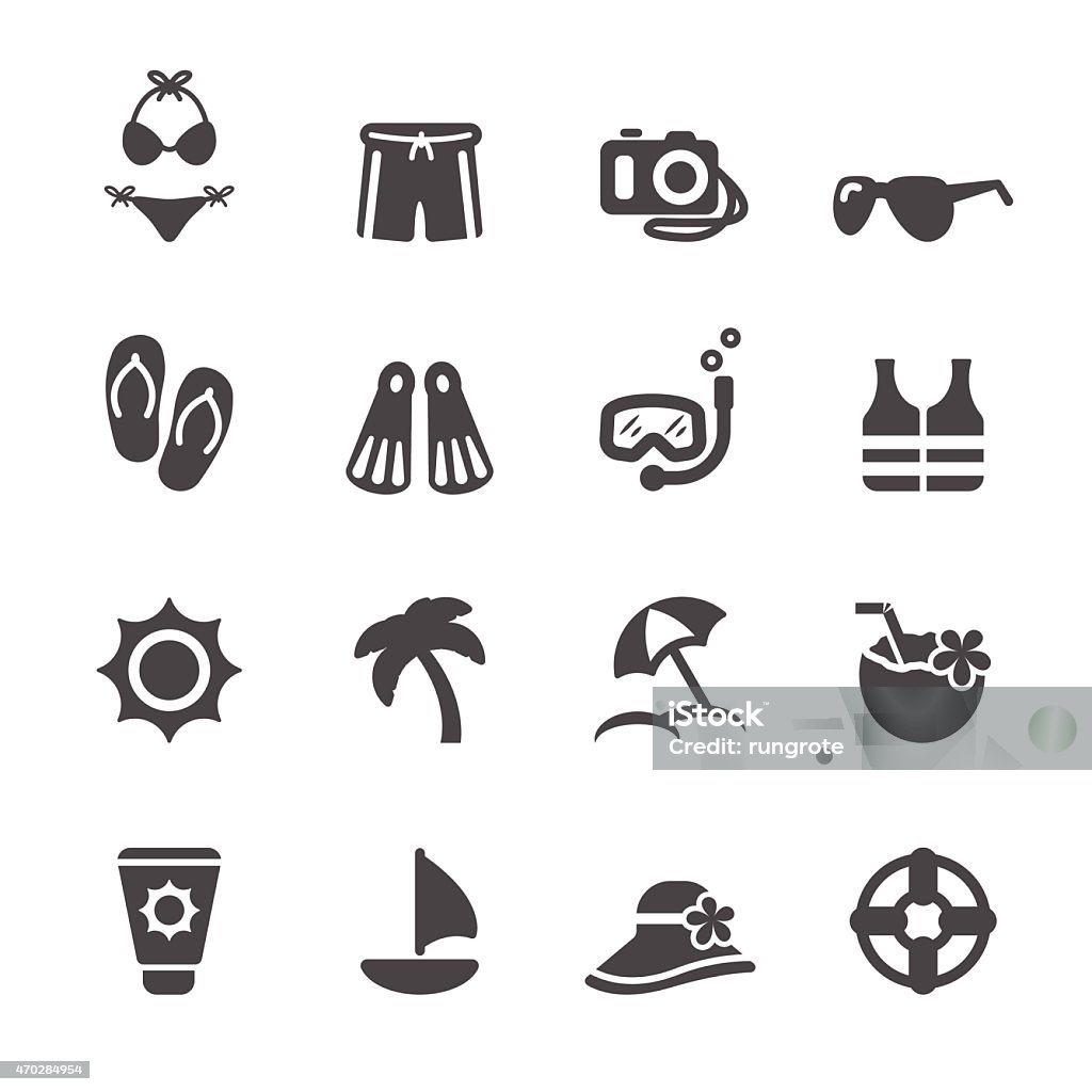 travel and summer beach icon set 3, vector eps10 travel and summer beach icon set 3, vector eps10. Beach stock vector