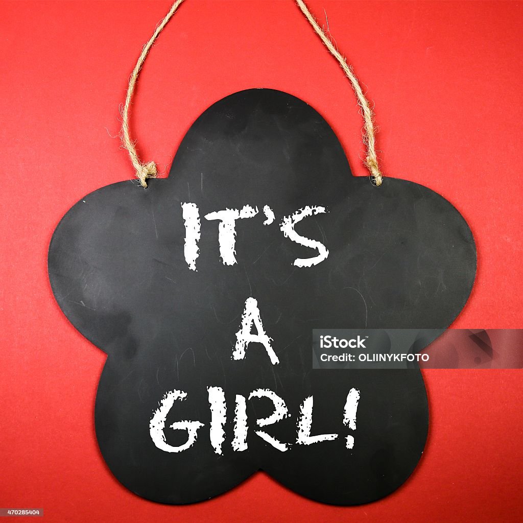 It's a girl Board with the text It's a girl 2015 Stock Photo