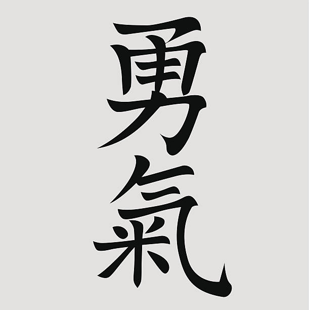 мужество - китайский шрифт stock illustrations