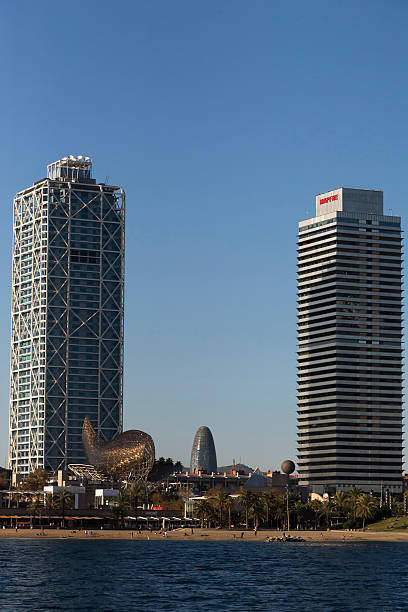 Barcelona - Barceloneta skyline stock photo