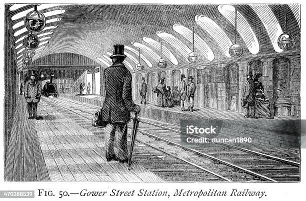 Gower Street Station Vecteurs libres de droits et plus d'images vectorielles de D'autrefois - D'autrefois, Londres, Métro de Londres
