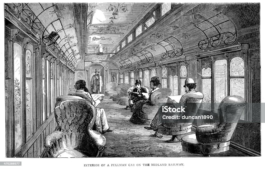 Interno di un Pullman auto - Illustrazione stock royalty-free di Treno