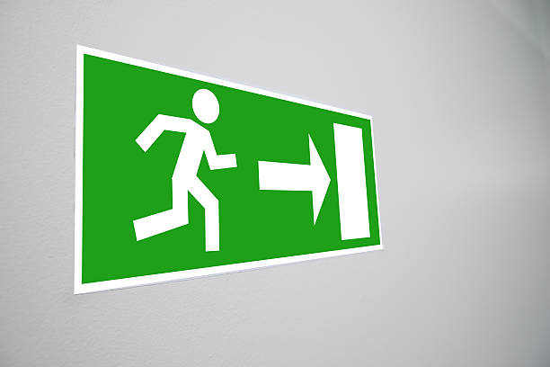 istock Close-up Of Emergency Evacuation Sign 470293564