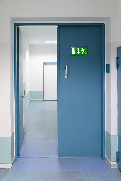 istock Emergency Evacuation Sign On Door 470293580