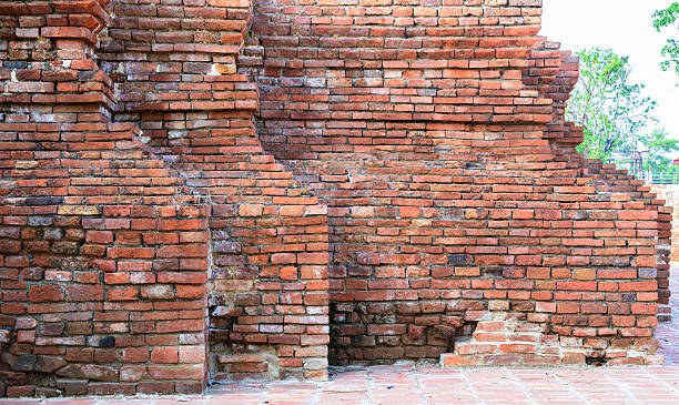 istock ancient old red brick grunge wall fragment background, texture 470294088