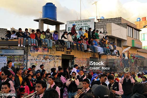 Onlookers Are Watching La Fiesta De La Mama Negra Traditional Stock Photo - Download Image Now