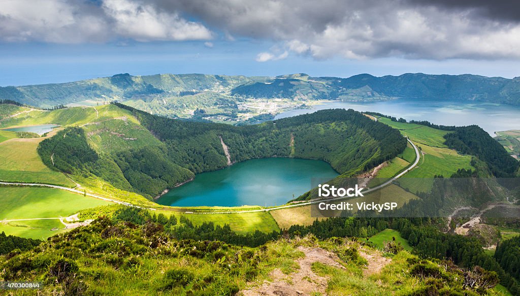See von Sete Cidades, Azoren), Portugal – Europa - Lizenzfrei Sao Miguel Stock-Foto