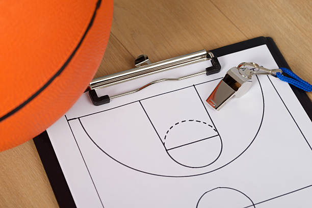istock Whistle And Basketball Tactics On Paper 470303834