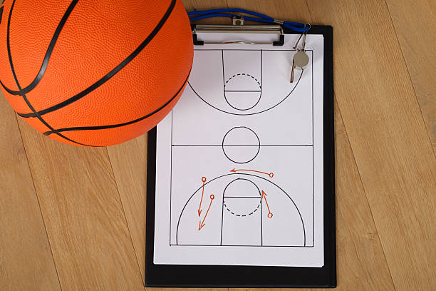istock Whistle And Basketball Tactics On Paper 470303840
