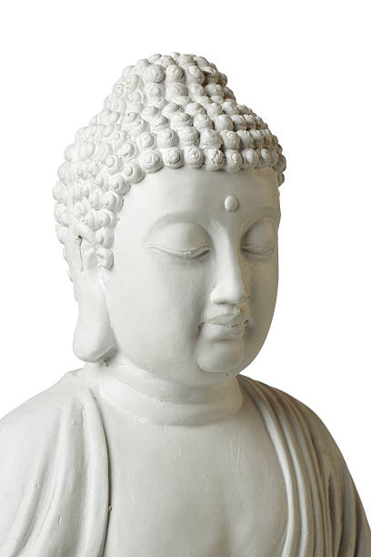 istock Closeup statue of Buddha, isolated on white background 470303871