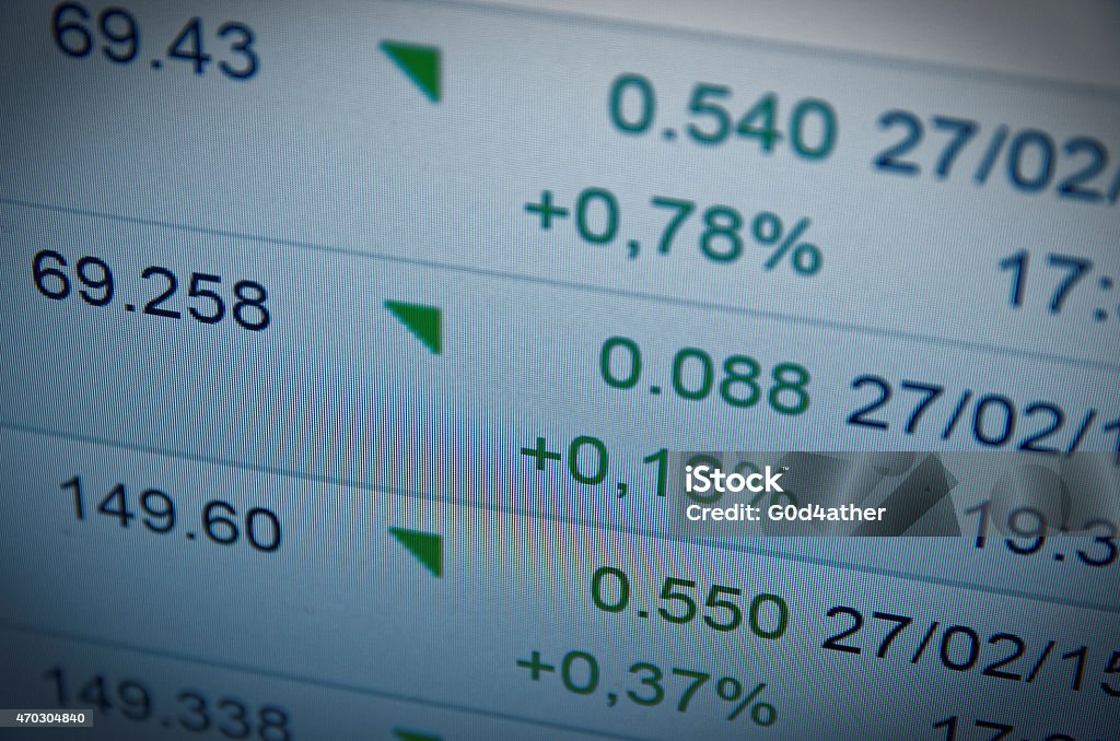 Financial data Financial data on a monitor. Finance data concept. 2015 Stock Photo