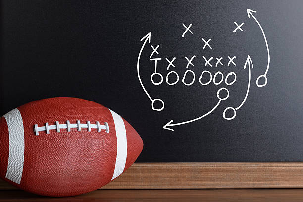 istock Football Play Strategy Drawn Out On A Chalk Board 470305186