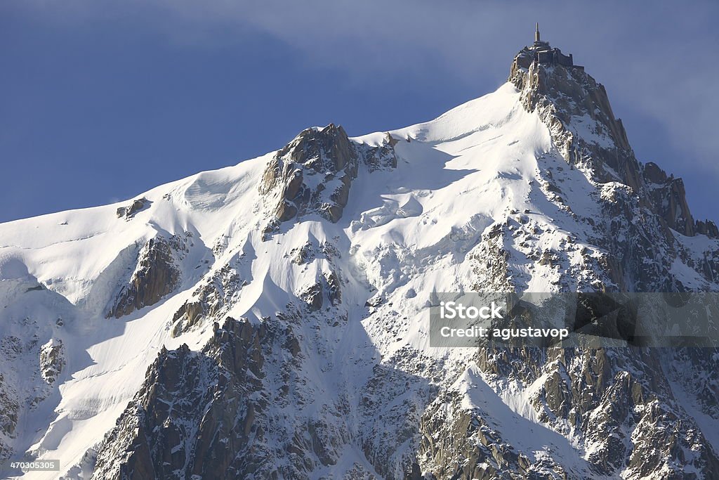 Mont-Blanc-Massiv und dem Aiguille du Midi - Lizenzfrei Aiguille du Midi Stock-Foto