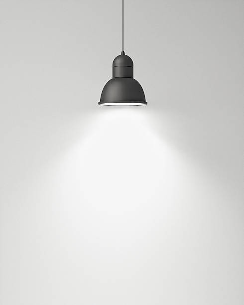 istock hanging black lamp with white wall, background 470315088