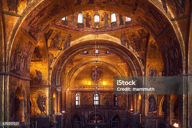 Interior Of Basilica Di San Marco Venice Italy Stock Photo - Download Image Now - Aisle, Angel, Arch - Architectural Feature