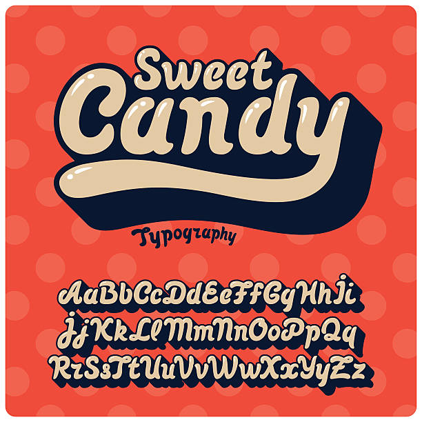 달콤함 사탕 서체가 - candy stock illustrations