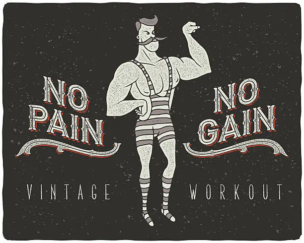 Vector illustration of No pain - no gain concept illustration