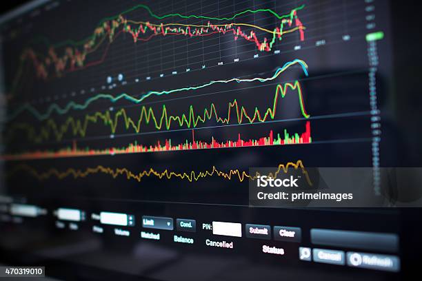 Stock Market Graph Stock Photo - Download Image Now - Chart, Computer Monitor, Data
