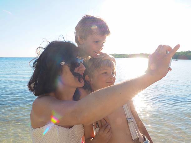 istock Mother Taking Selfie With Children 470321966