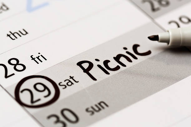 istock Picnic written on a calendar Saturday; sounds like fun! 470324837
