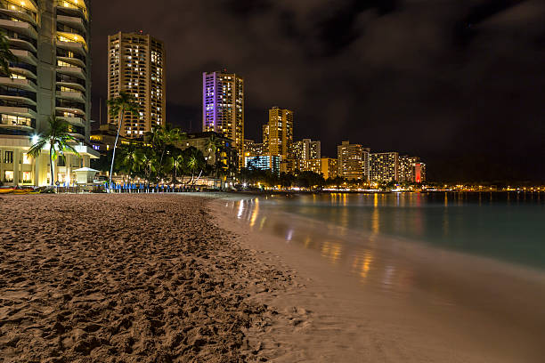 istock Waikiki Skyline at Night 470329714