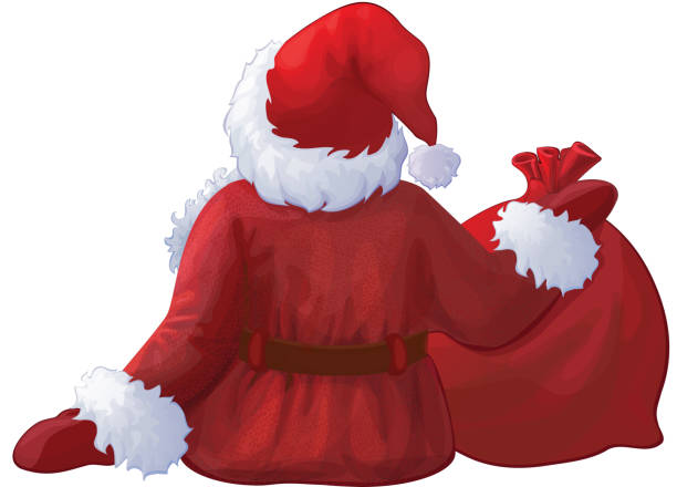 クリスマスのサンタクロース(後ろ姿) 110+ Santa Claus Back View Stock Illustrations, Royalty-Free