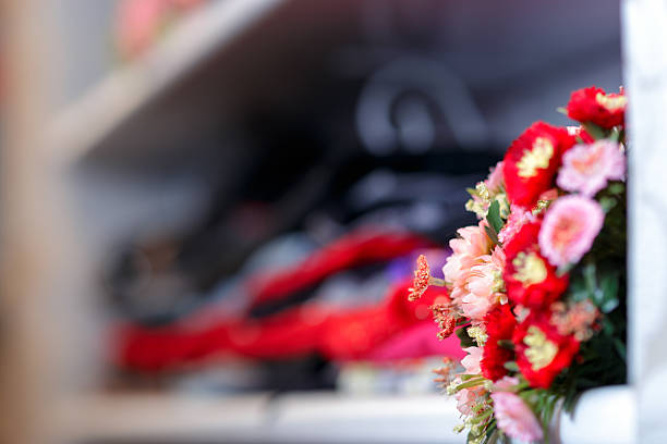 istock Flower Bouquet on Clothing Shelf 470331174