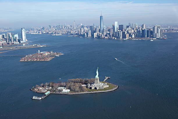 istock manhattan liberty island aerial 470336888