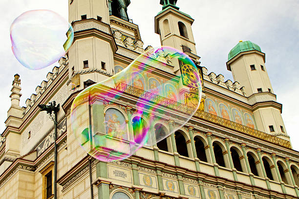 istock Old Market Square with colorfull soap bubbles 470339520