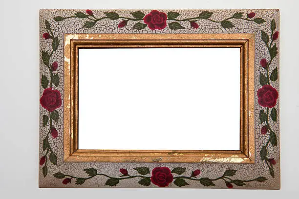 Traditional frame with copy space on a white background