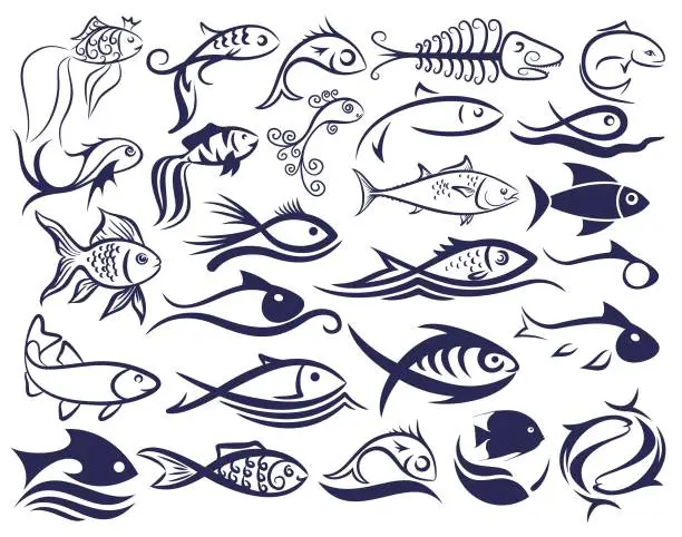 Vector illustration of Fish logos