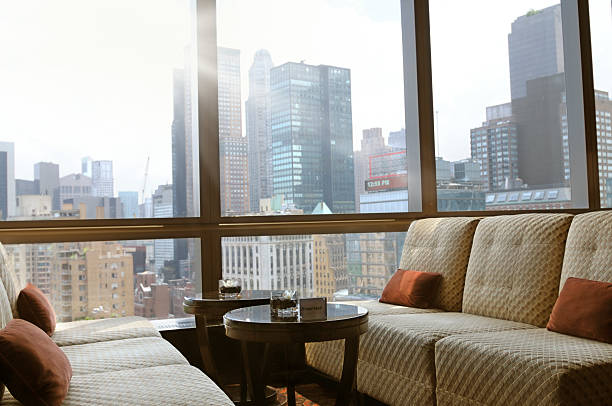 istock Skyline from a Window Bar Lounge, NYC 470346939