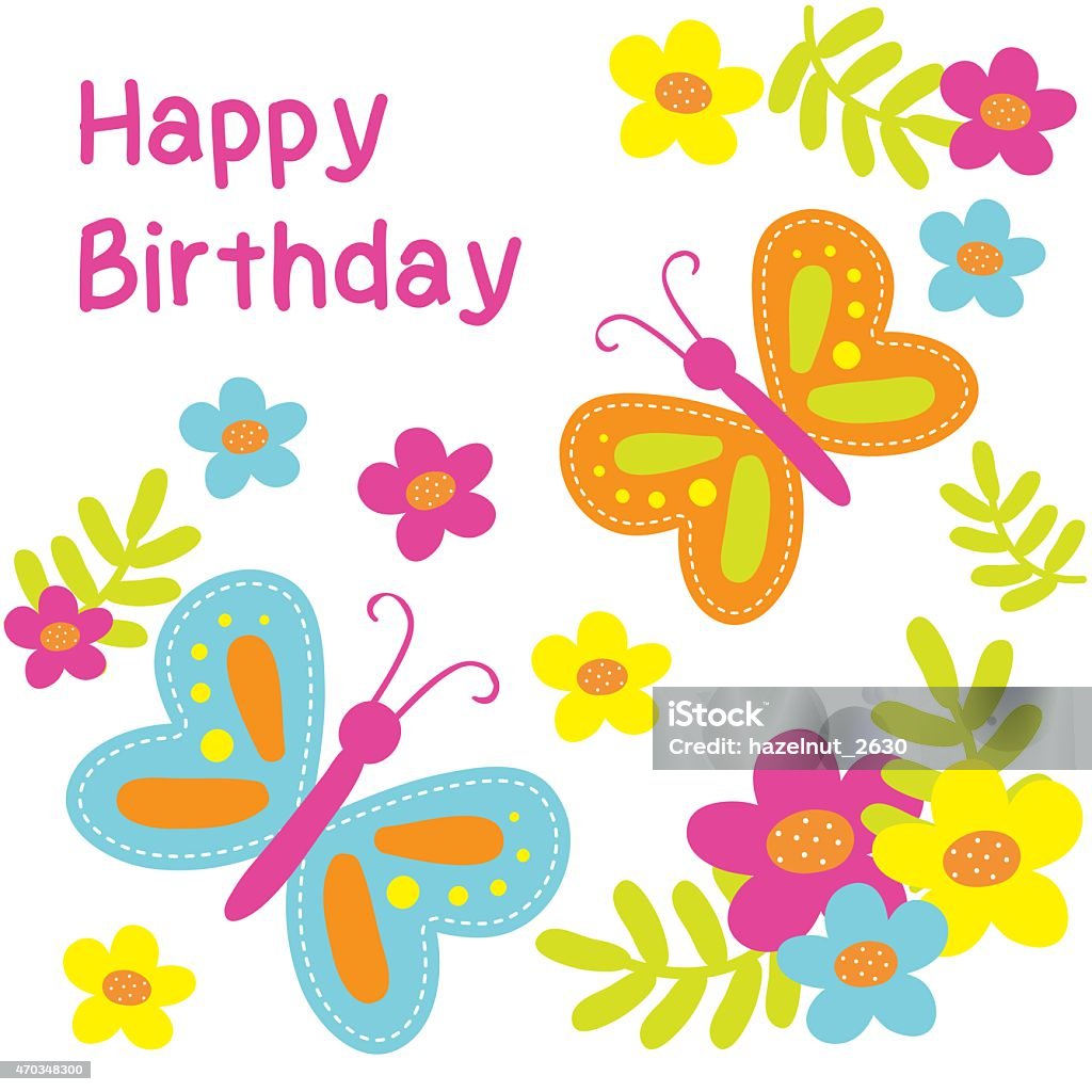 Birthday Flower Birthday Illustration. EPS 10 file and large jpg included. Birthday stock vector