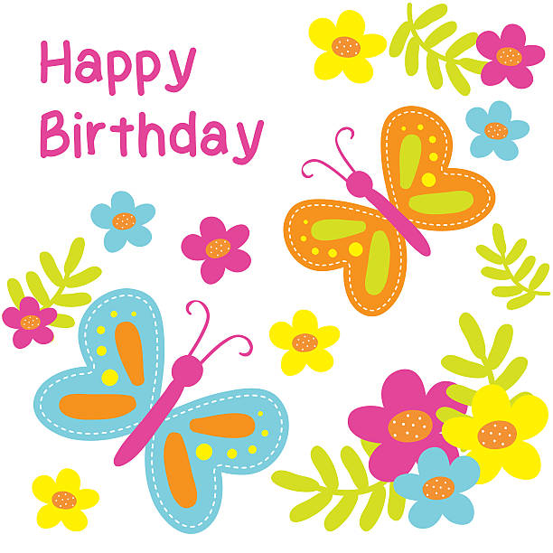 1,800+ Happy Birthday Butterfly Stock Illustrations, Royalty-Free ...