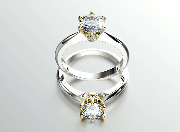 istock Golden Engagement Ring with Diamond 470351068