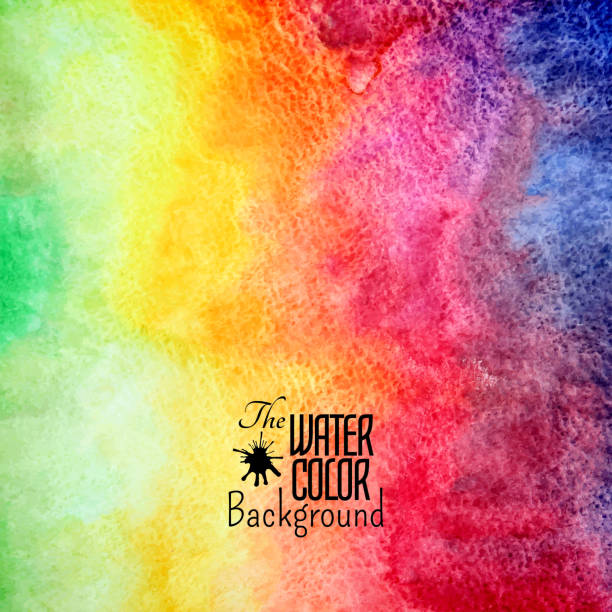 illustrazioni stock, clip art, cartoni animati e icone di tendenza di astratto vettoriali disegnati a mano ad acquerello sfondo arcobaleno di colori - skill vibrant color vector backgrounds arts abstract