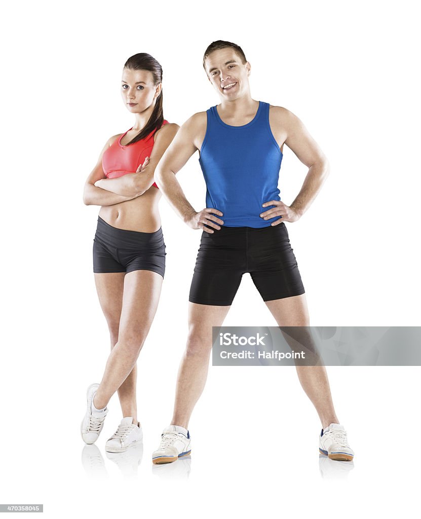 athletic man and woman Athletic man and woman after fitness exercise Active Lifestyle Stock Photo