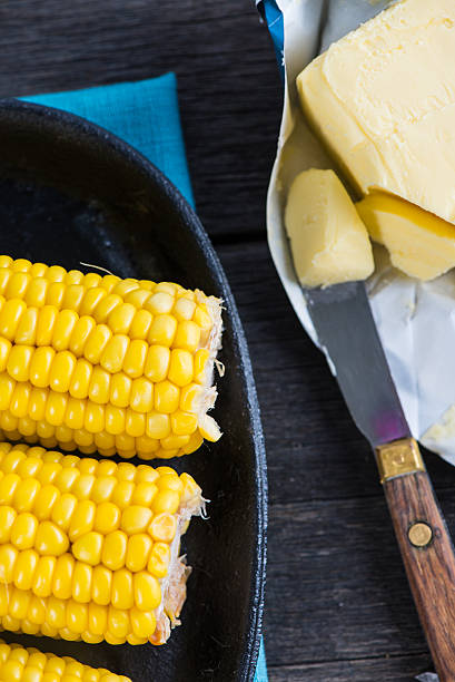 istock Homemade golden corn cob with butter and salt 470358418