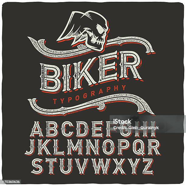 Biker Font Stock Illustration - Download Image Now - Typescript, Tattoo, Biker