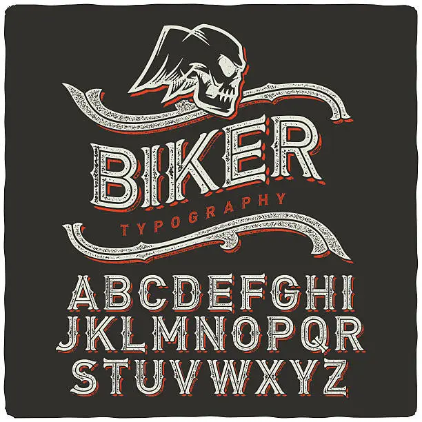 Vector illustration of Biker Font