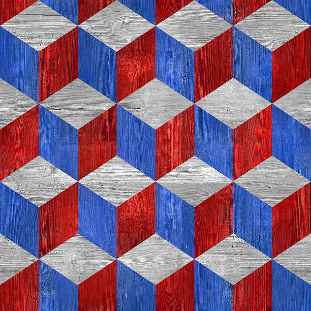 istock Wooden checkered pattern - seamless background - red-blue colors 470360866