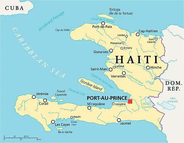 Vector illustration of Haiti Political Map
