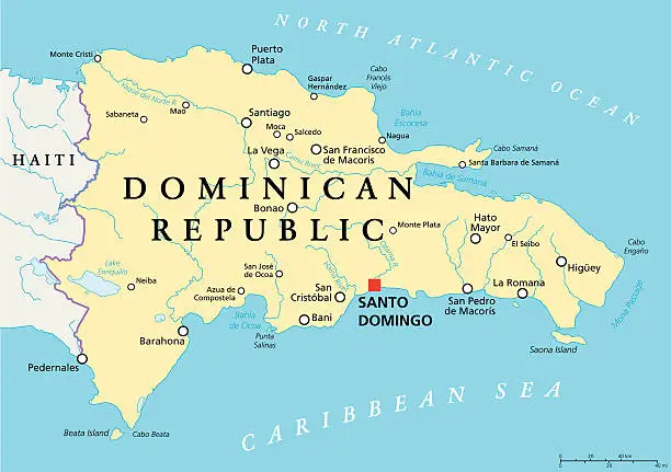 Vector illustration of Dominican Republic Political Map