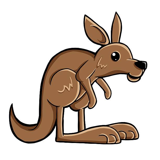 ładny kangaroo - kangaroo cute facial mask mammal stock illustrations