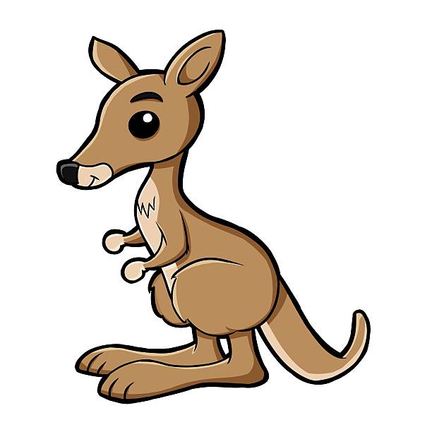 ładny kangaroo - kangaroo cute facial mask mammal stock illustrations