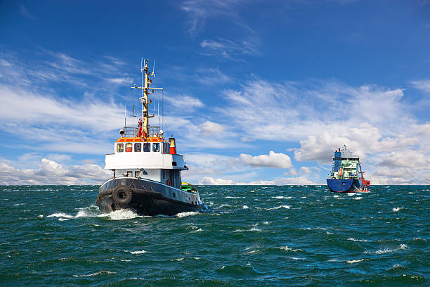 istock Tugboat at sea 470361537