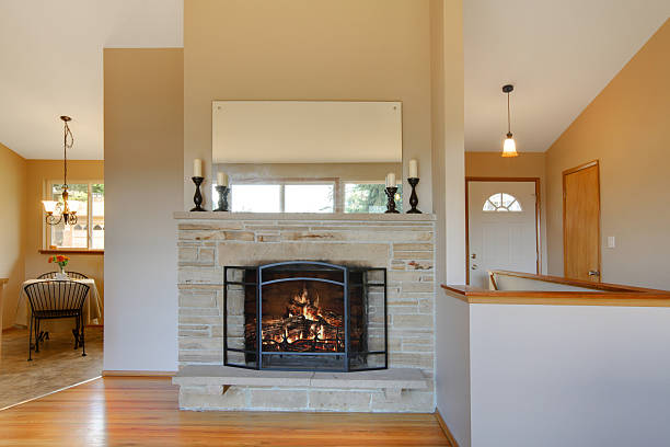 istock A bright living room with a fireplace 470361643