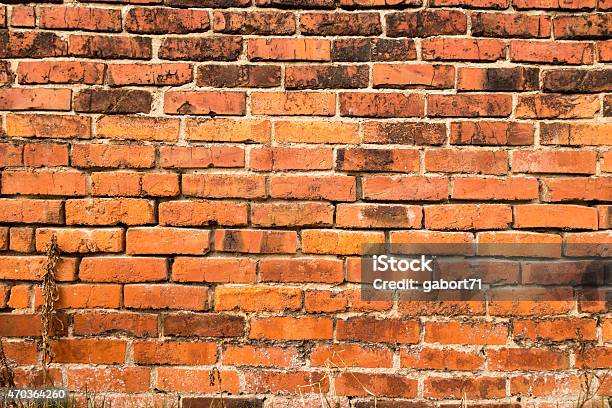 The Red Brick Wall Stock Photo - Download Image Now - 2015, Aging Process, Ancient